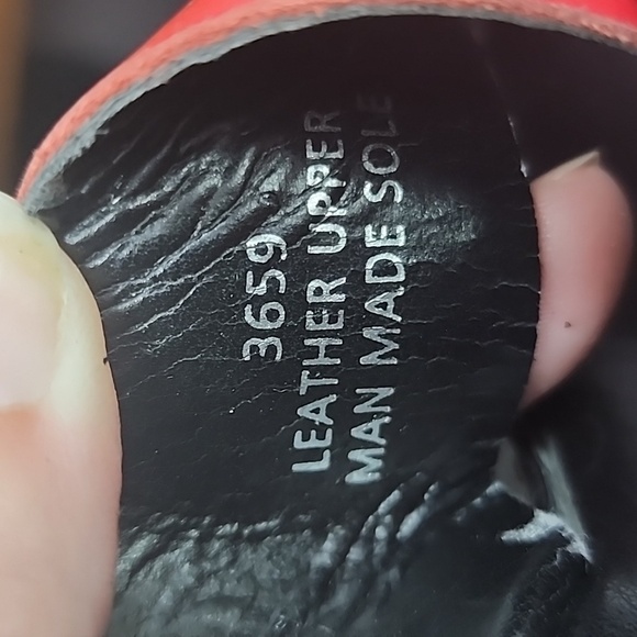 A. Gianetti red leather buckle wedge heels - Picture 4 of 6